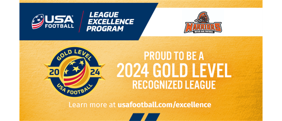 Water-Oak Achieves GOLD Level Status in USA Football League Excellence Program